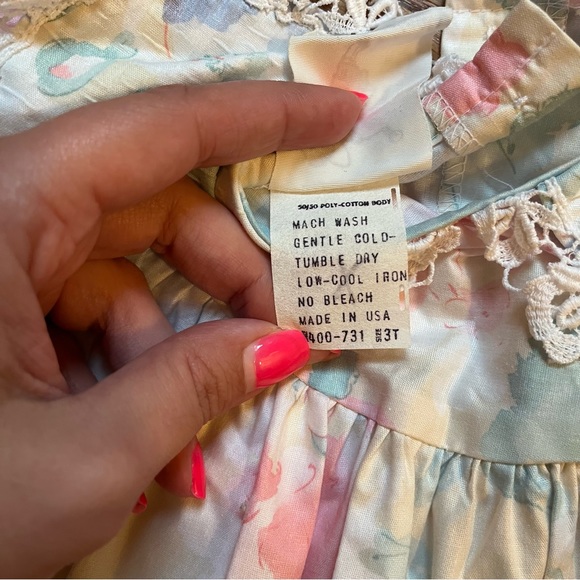 Tess Originals vintage late 80s early 90s floral dress size 3T - Picture 4 of 4